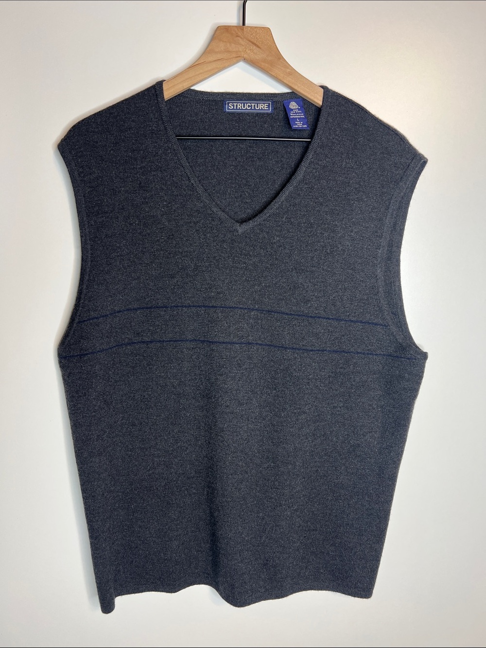 Vintage 90s Structure wool sweater vest